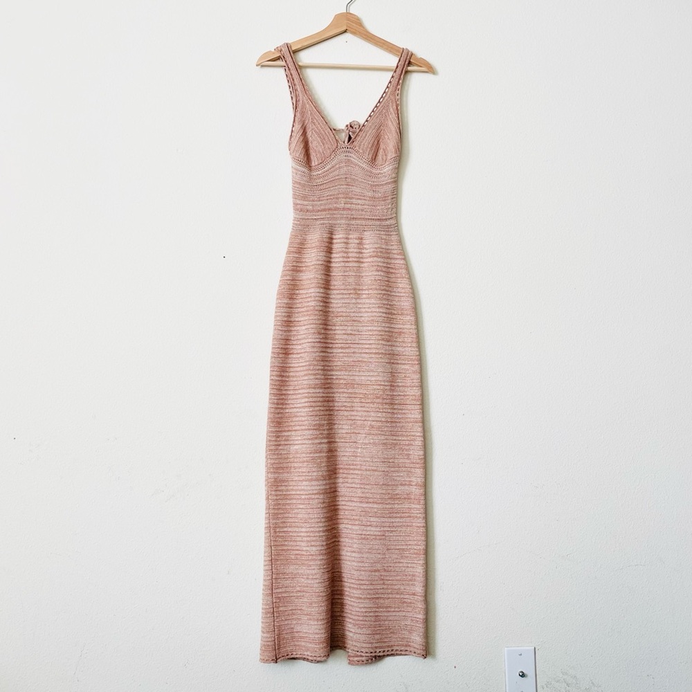 Torn by Ronny Kobo SMALL Madi knit sleeveless maxi dress in Brown Sand - Picture 2 of 10